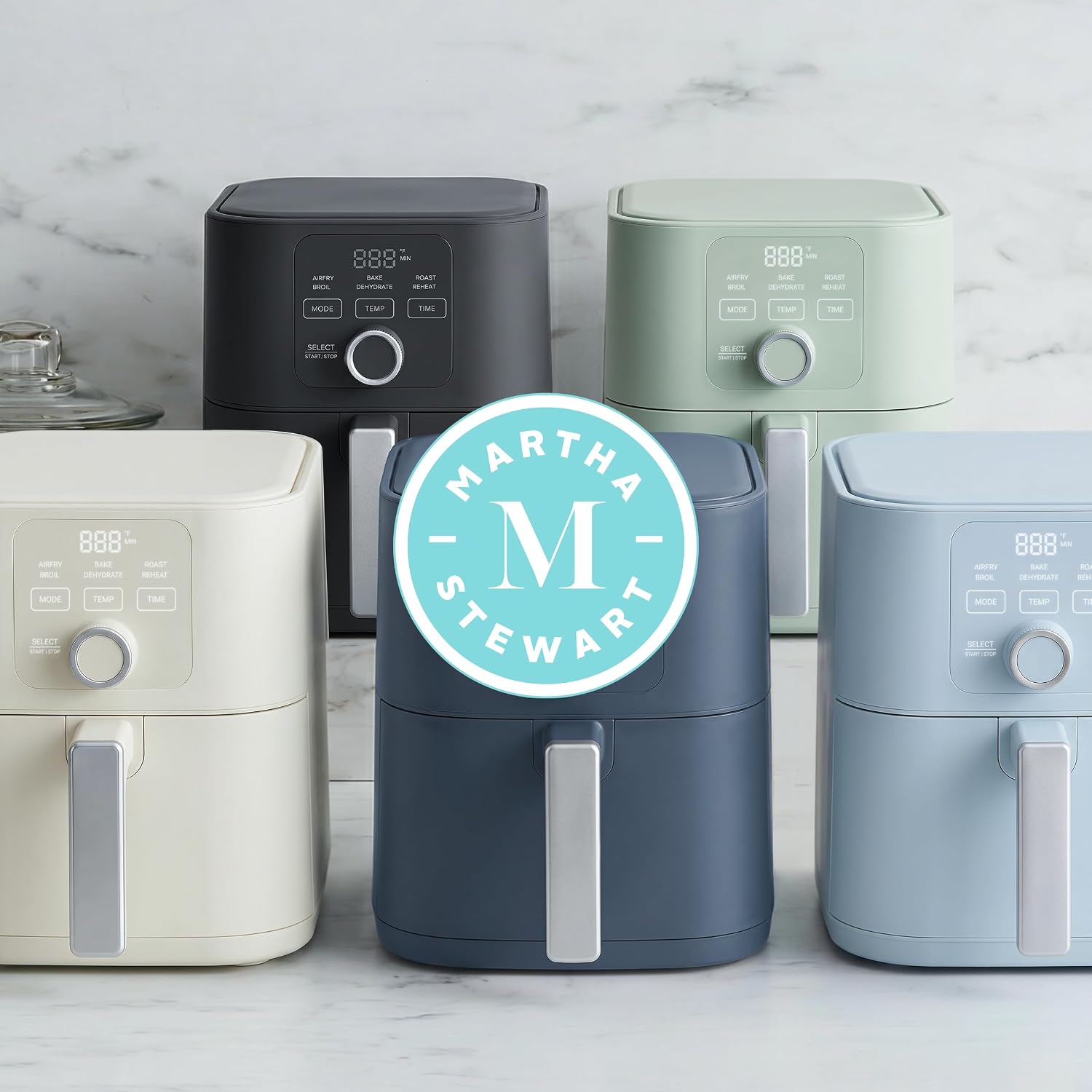 Martha Stewart 6-Quart Air Fryer, 6 Presets, Space Saving, Sky Blue - Image 14