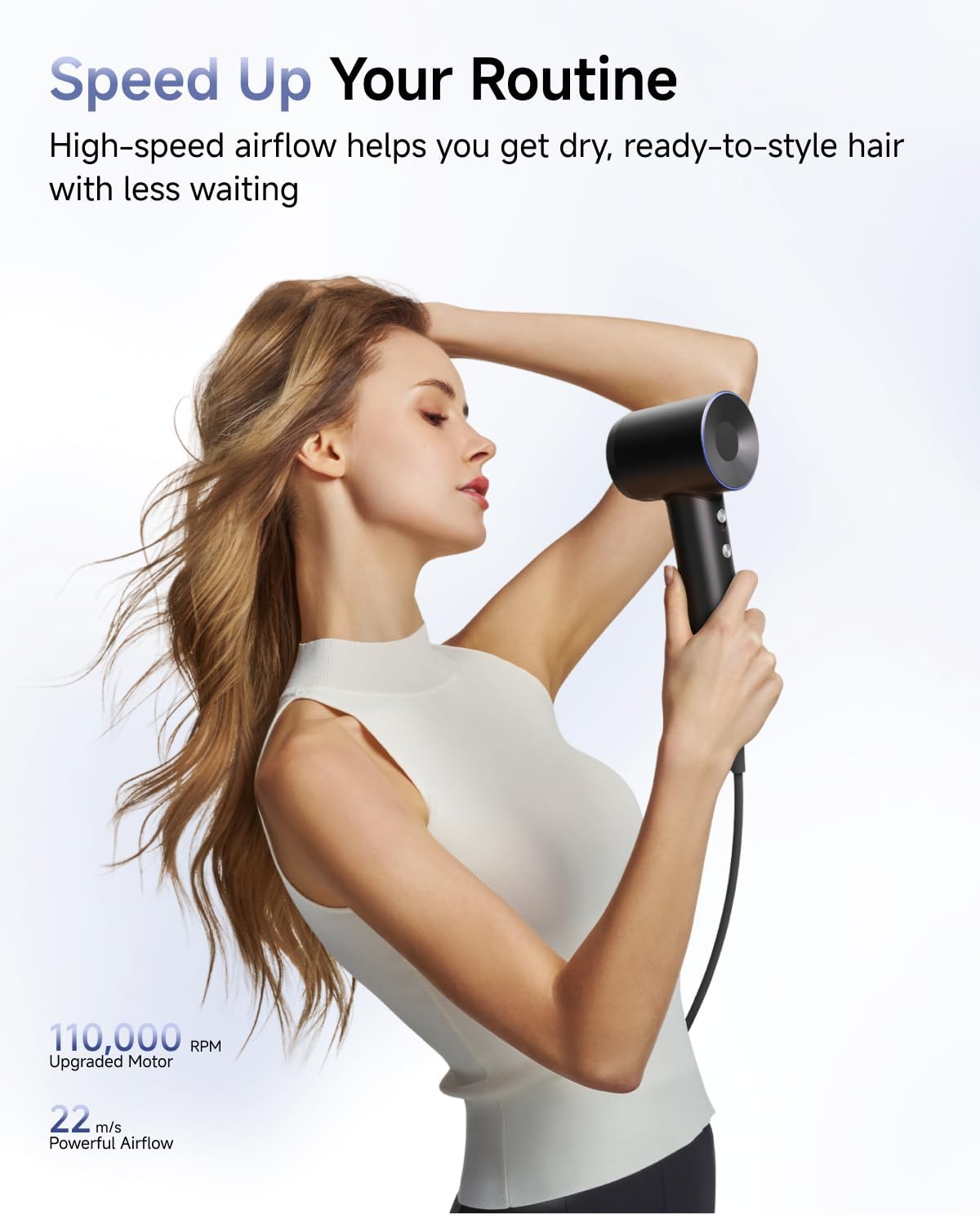Laifen Swift Professional High-Speed Hair Dryer, 200M Negative Ions, Black - Image 2