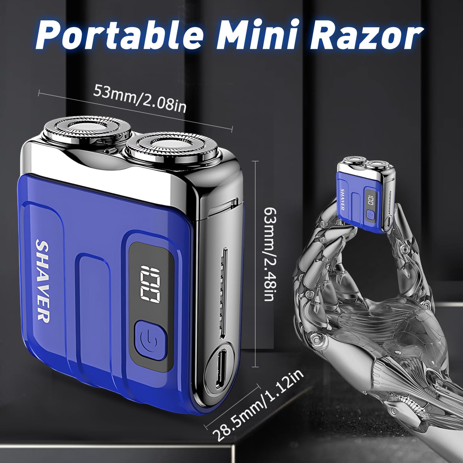 Dual-Head Portable Mini Mens Electric Shaver, Black - Image 7