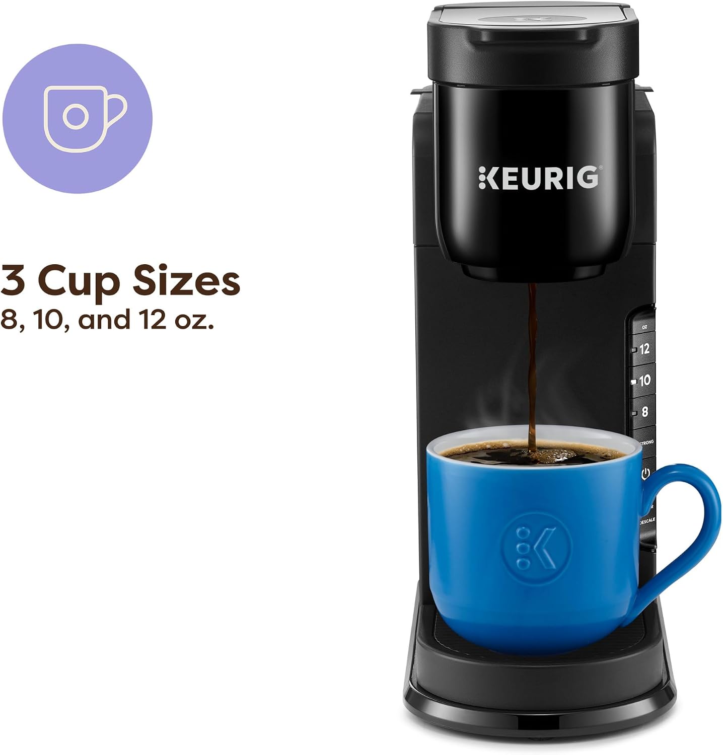 Keurig K-Express Single Serve K-Cup Pod Coffee Maker, 3 Brew Sizes, Strong Button Feature, 42oz Removable Reservoir, Black | 3 Brew Sizes, Strong Button Feature, Removable Reservoir - Image 3