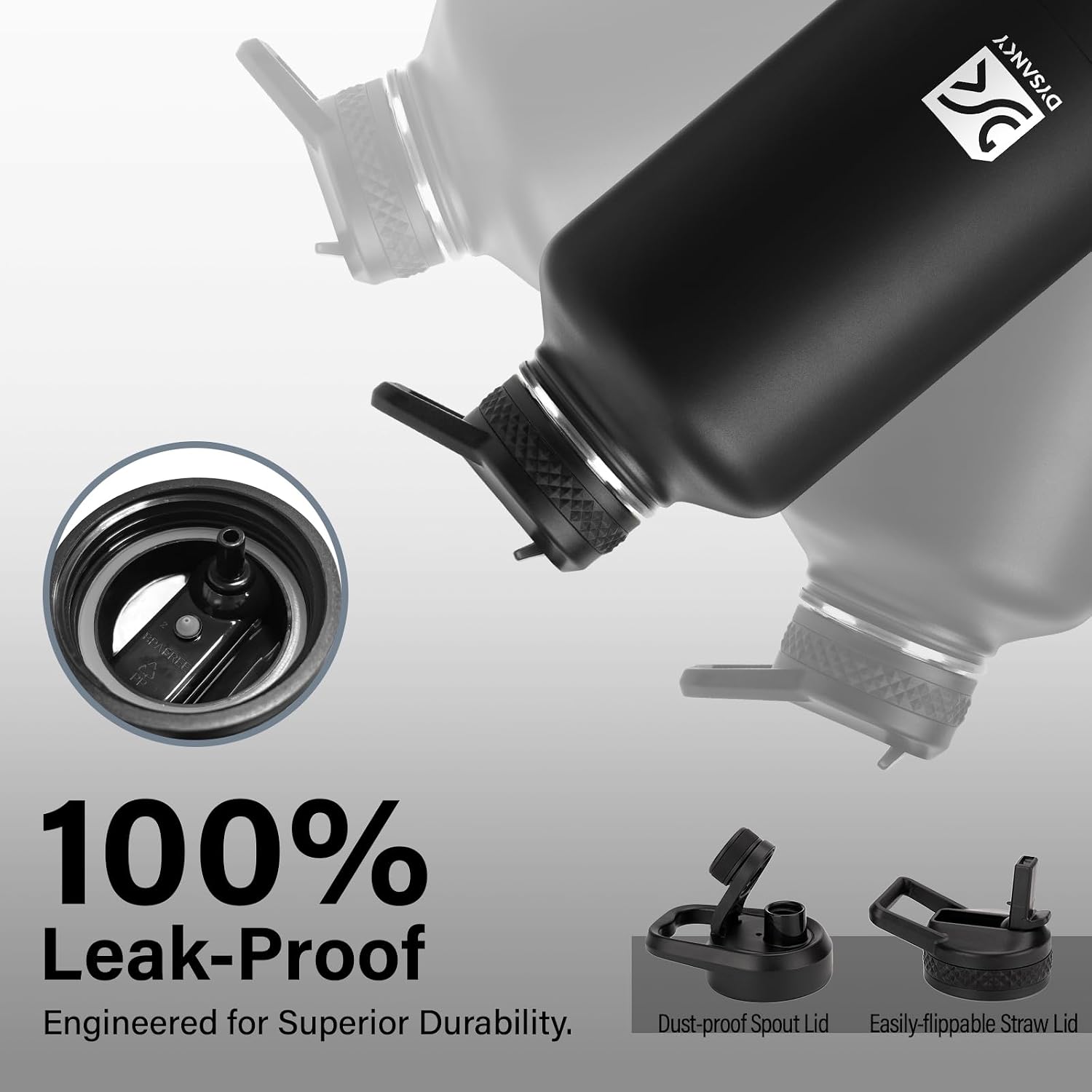 DYSANKY Insulated Water Bottle | Thickened Stainless Steel Vacuum Metal | Portable Sports Half Gallon Large Water Jug for Gym and Hiking with Straw, Carrier Bag, Handle Strap | BPA-Free 64 oz - Image 7