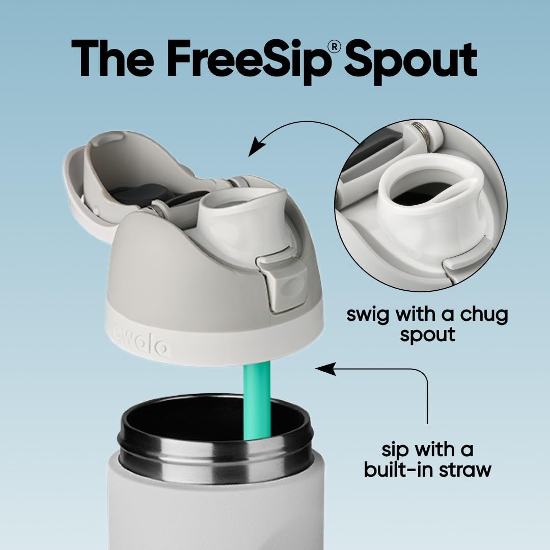 Owala FreeSip Stainless Steel Water Bottle 24 oz Denim - Image 3