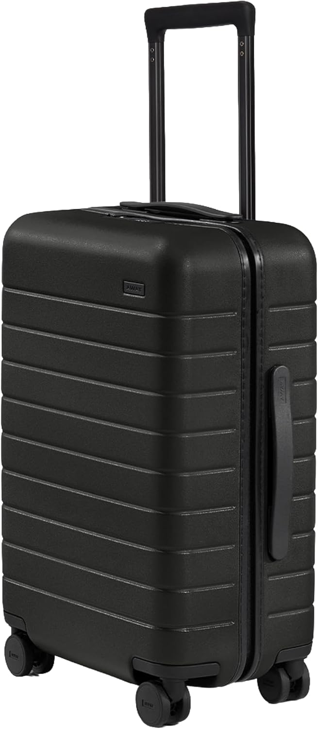 Away The Carry-On Luggage, 22-inch Lightweight Hardside Spinner Suitcase | Durable & Lightweight, Premium 360° Spinner Wheels, Interior Compression System, TSA-Approved Lock, Jet Black