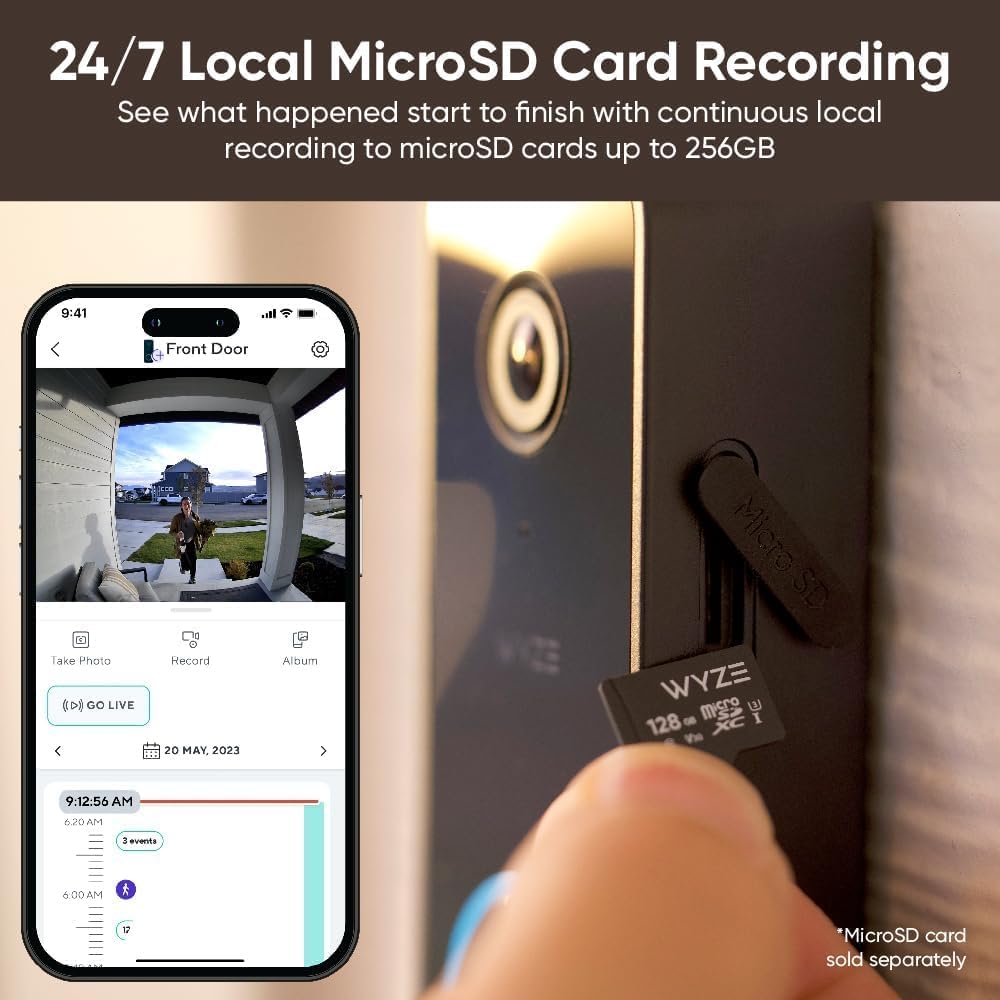 Wyze Video Doorbell v2, Wired, 2K Video, Two-Way Audio, Color Night Vision, Compatible with Alexa & Google Assistant, Black (Renewed) - Image 4