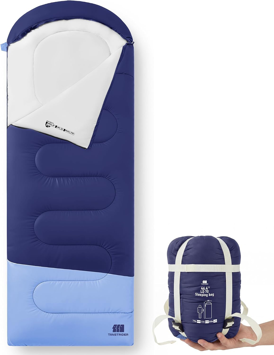 Ultralight Warm Weather Sleeping Bag - Portable, Waterproof, Compact Lightweight, Comfort with Compression Sack - Great for Outdoor Camping, Backpacking & Hiking