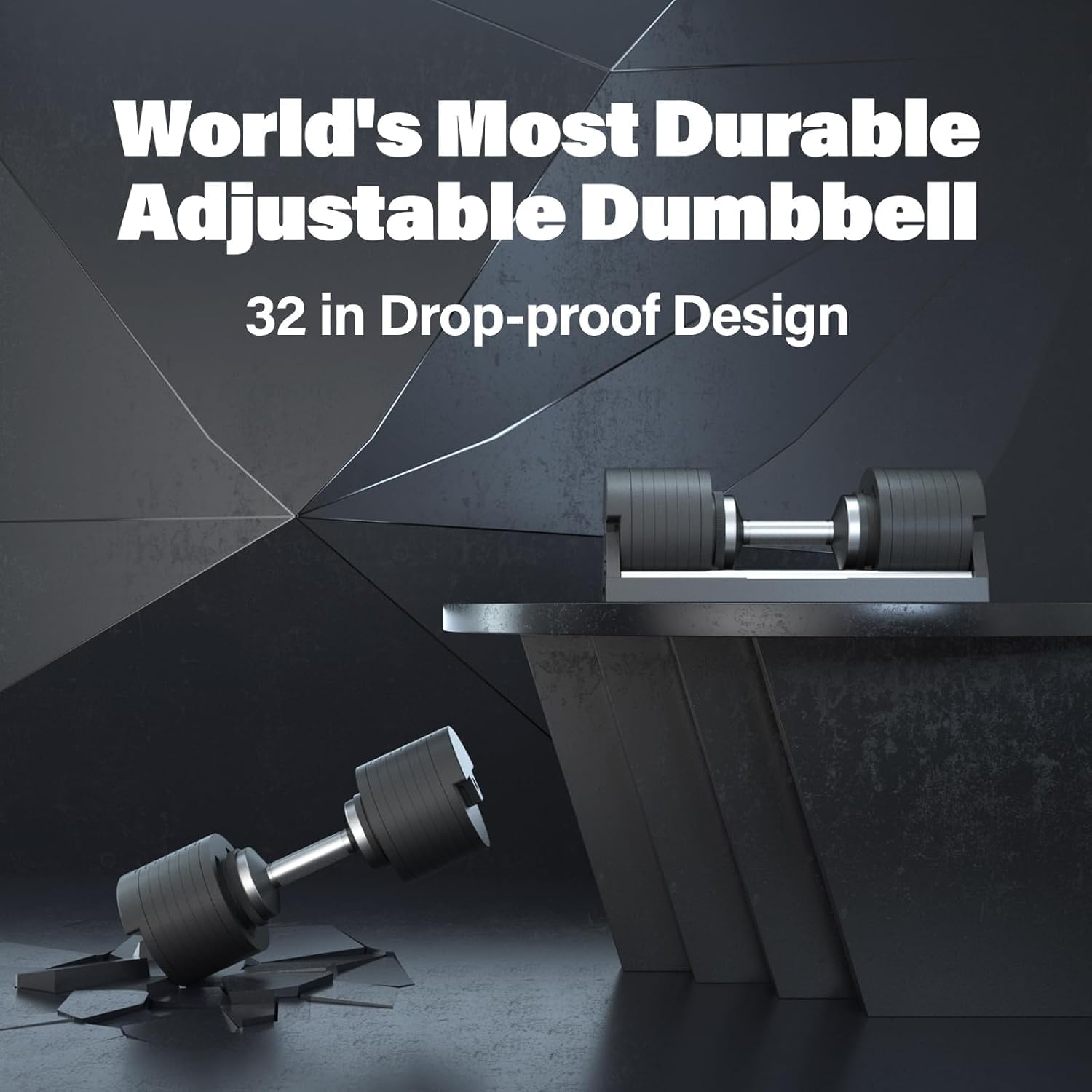 Snode AD80 Drop-proof Cast Iron Adjustable Dumbbells 80LBs | Knurled Chrome Handle,Fast Adjust,Compact Design,Durable Cast Iron Plates and Cradle,Heavy Weights Dumbbells Set for Home Gym - Image 2