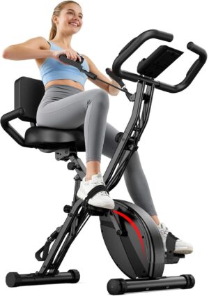 PLENY Folding Exercise Bike, 5 IN 1...