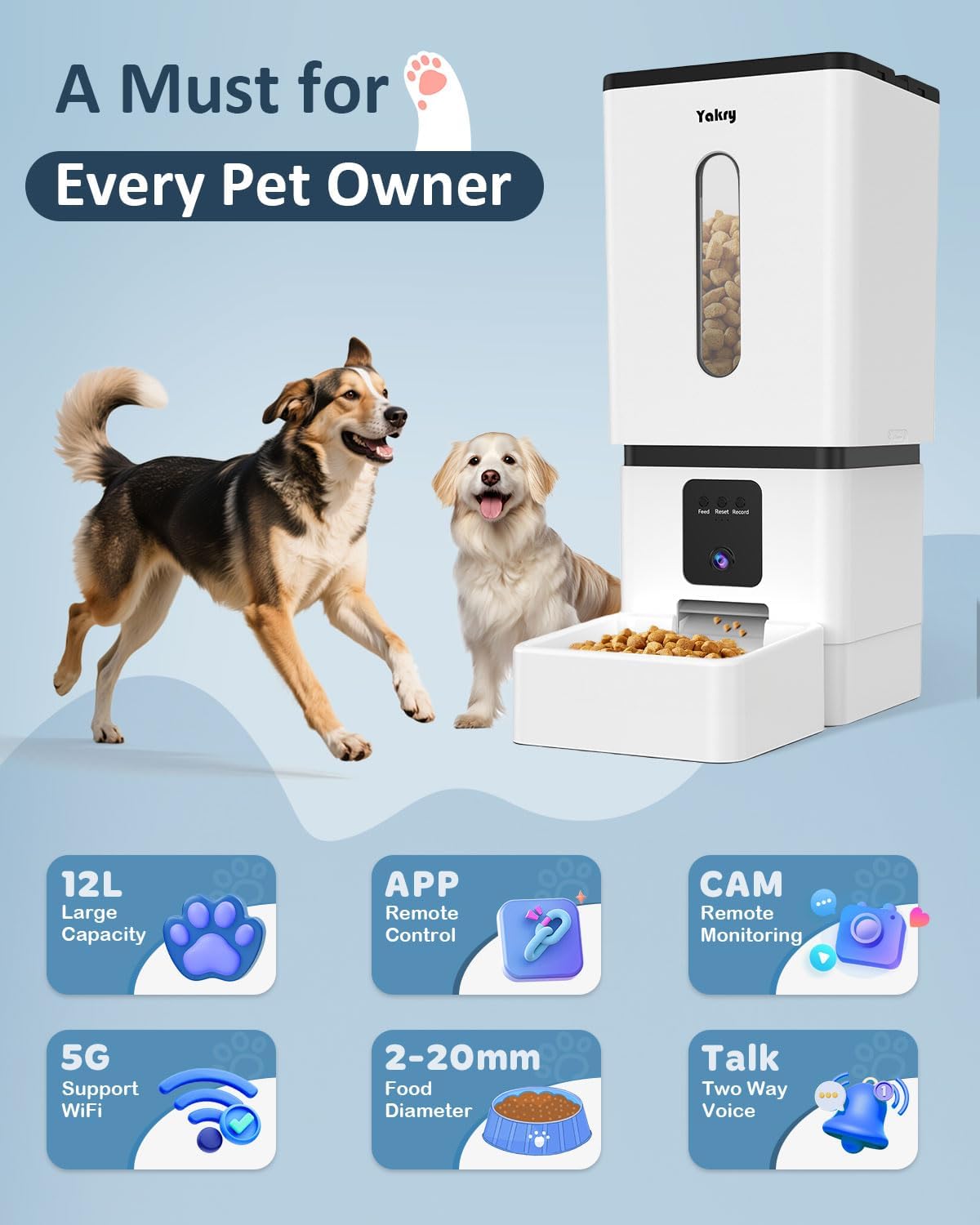 Automatic Dog Feeder Large Breed: 12L/50 Cup Capacity for Kibble up to 20mm - Image 9