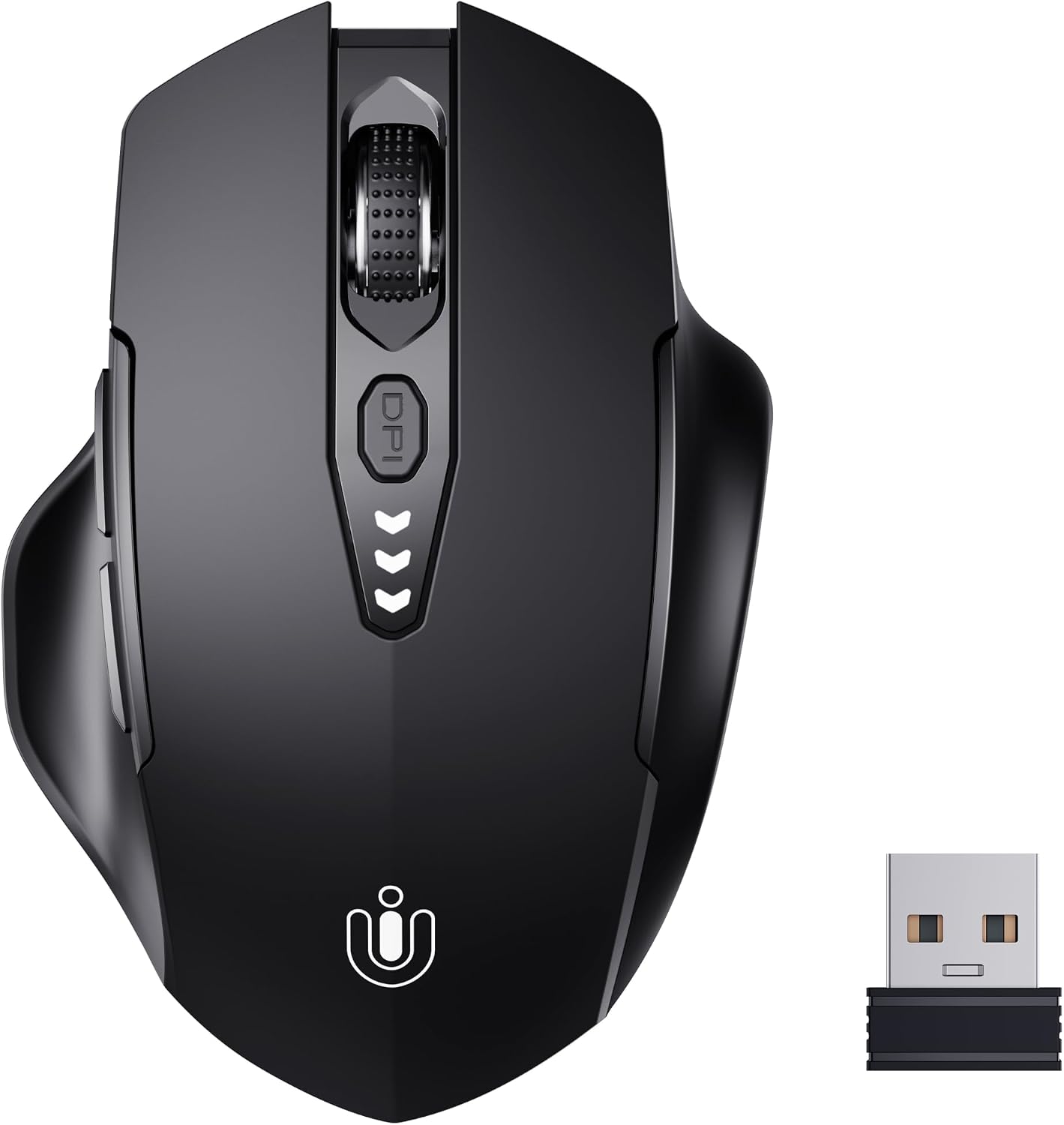 Uineer Wireless Mouse, 2.4GHz Rechargeable Computer Mouse, Battery Display
