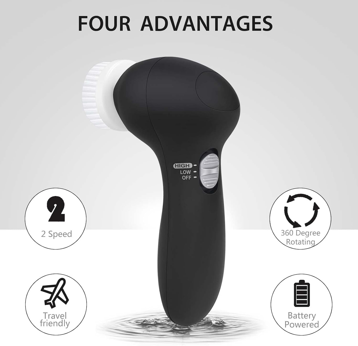 Facial Cleansing Brush Face Scrubber: CLSEVXY Electric Face Spin Cleanser Brushes with 6 Brush Heads for Deep Cleansing, Gentle Exfoliating, Removing Blackhead, Massaging - Image 3