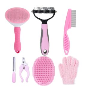 7 PCS Dog Brush Dog Grooming Kits,D...