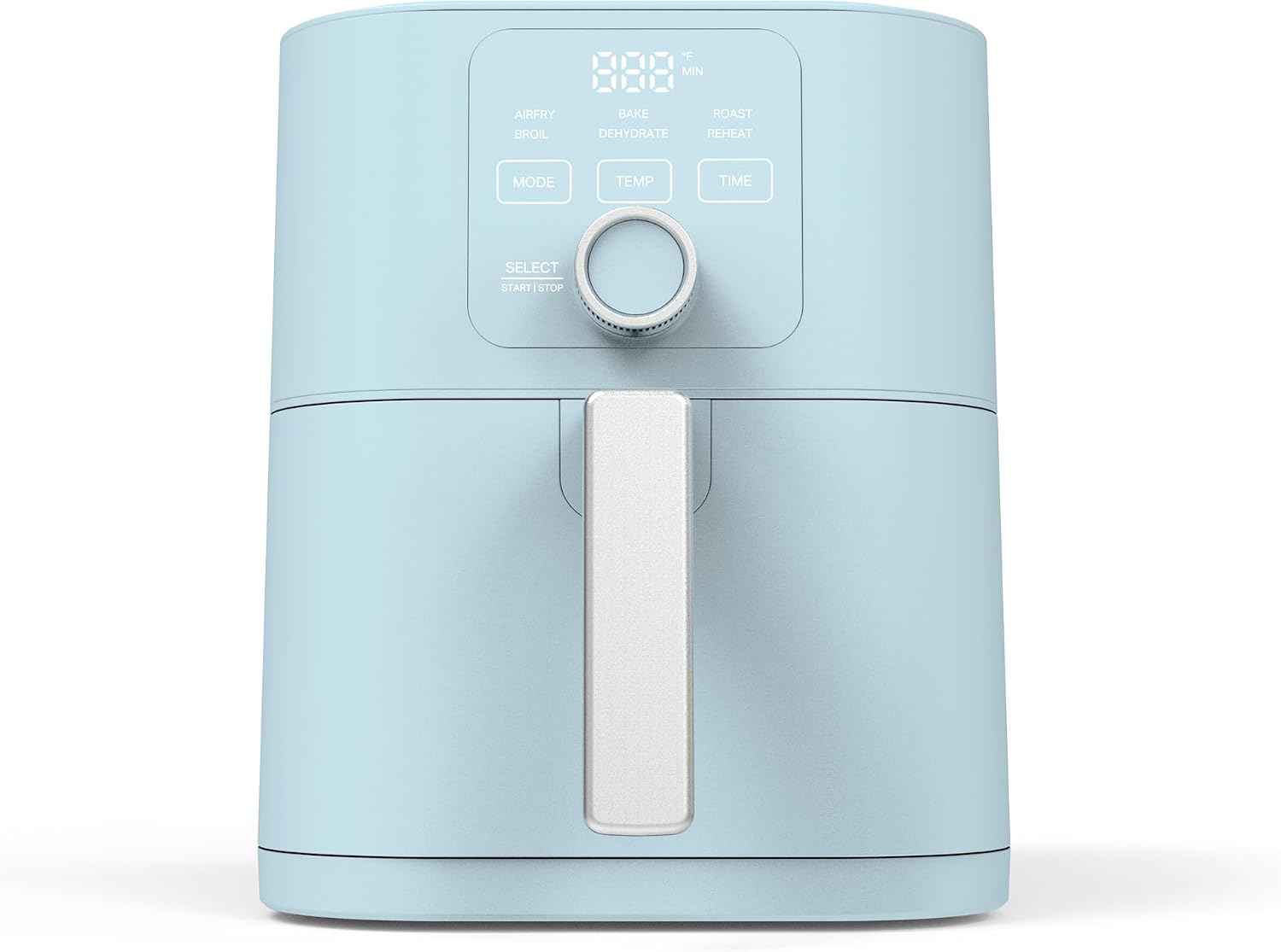 Martha Stewart 6-Quart Air Fryer, 6 Presets, Space Saving, Sky Blue