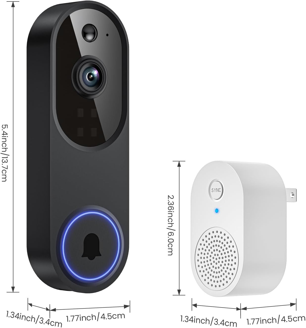 Orbitell 1080p Wireless Wi-Fi Video Doorbell Camera with Two Way Audio, Night Vision, Cloud Storage, Smart AI Motion Detection, Support 2.4GHz Wi-Fi only - Image 8