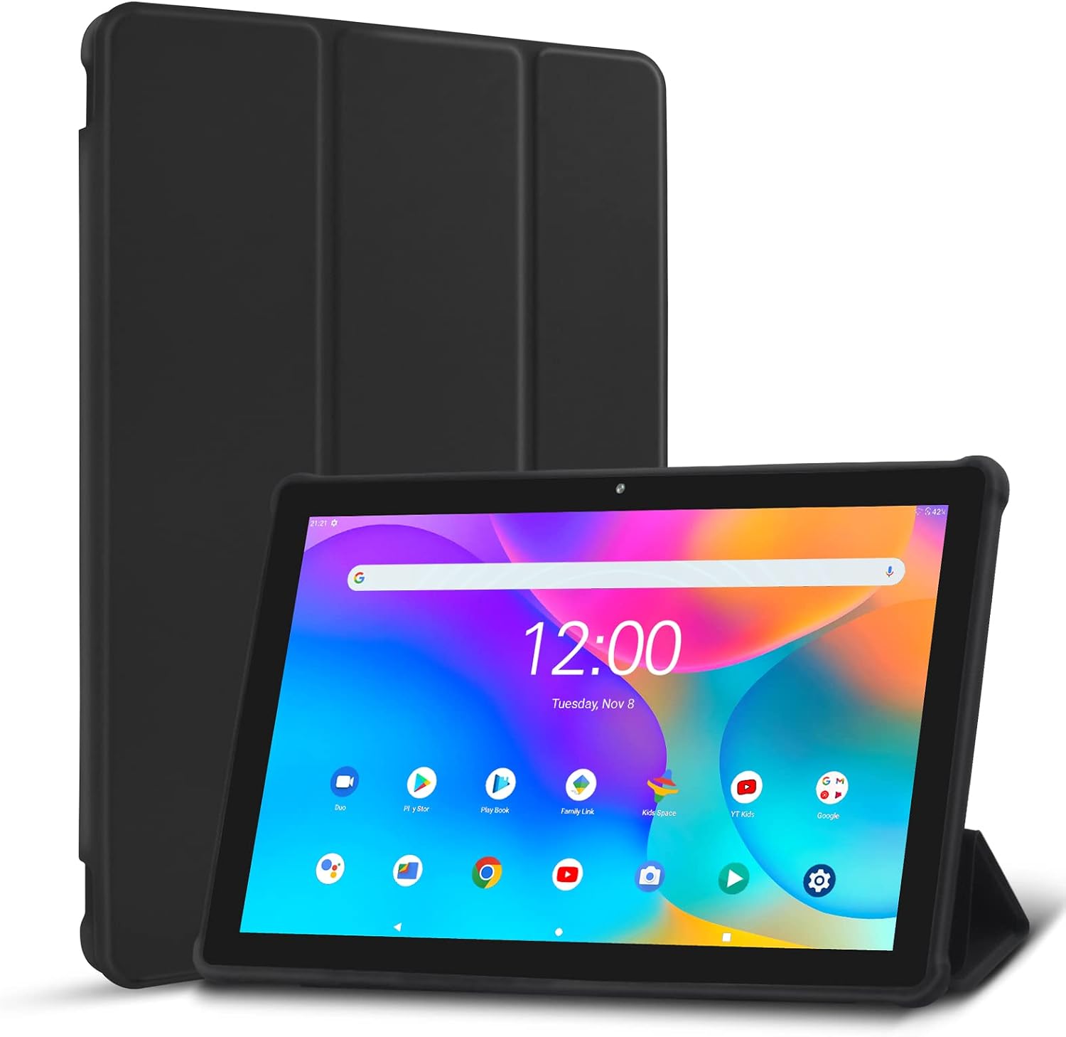 PRITOM 2026 10'' Tablet with Case, 5Ghz WiFi 6, 64GB, HD IPS, 6000mAh,Black | Latest system Android 16, With Cover Case, Large Screen, Good for Watching & Viewing, 1280 * 800 HD IPS Display, Expandable