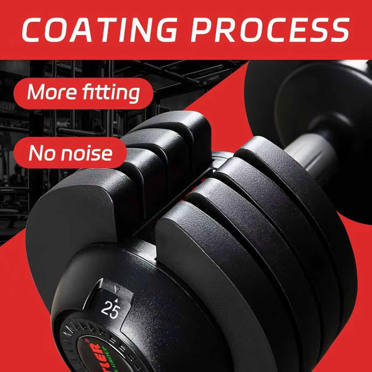 ALTLER Adjustable Dumbbell Set, 25/52LB Pair with Tray for Workout Strength Training Fitness, Adjustable Weight Dial Dumbbell with Anti-Slip Handle and Weight Plate for Home Exercise - Image 3