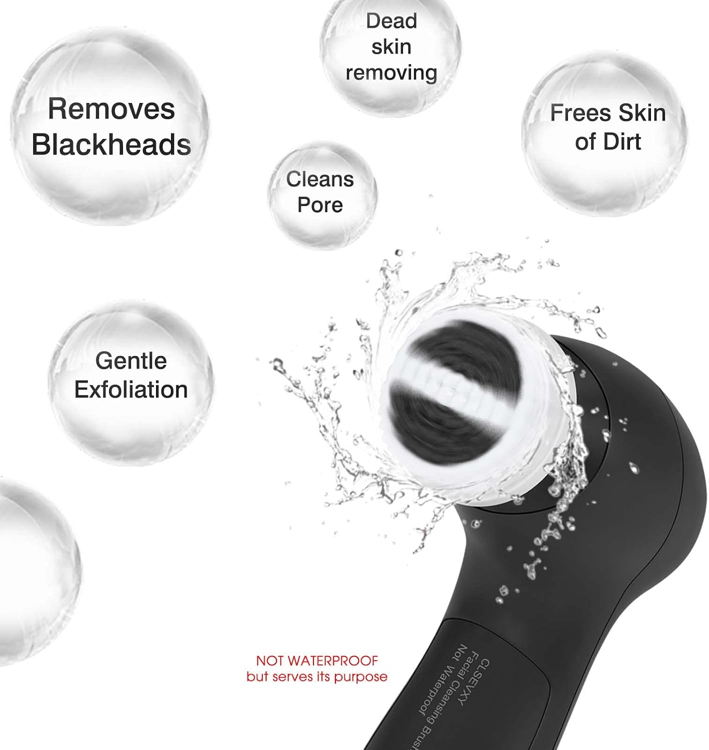 Facial Cleansing Brush Face Scrubber: CLSEVXY Electric Face Spin Cleanser Brushes with 6 Brush Heads for Deep Cleansing, Gentle Exfoliating, Removing Blackhead, Massaging - Image 6
