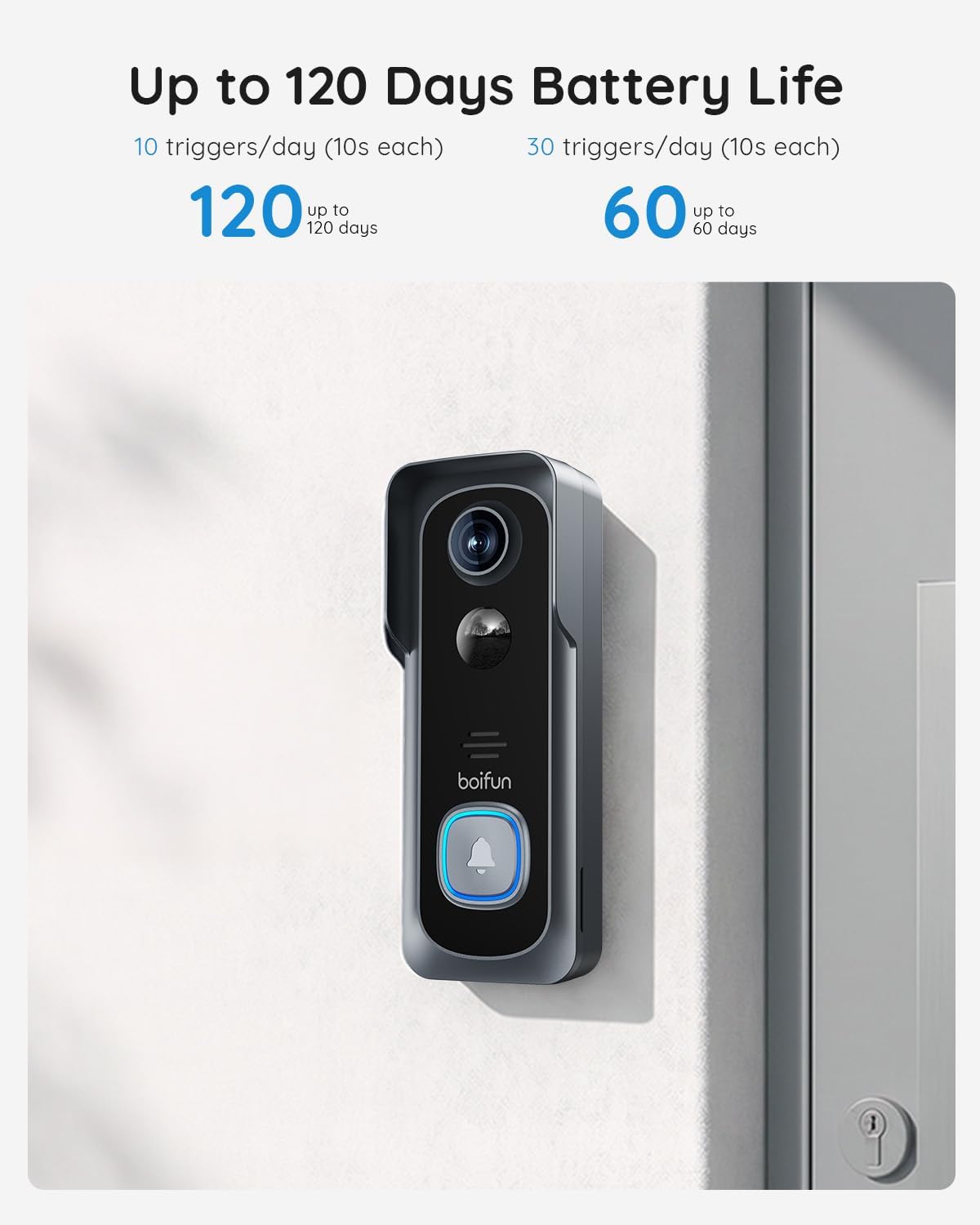 BOIFUN Video Doorbell Camera Wireless – No Subscription Required, 2K HD - Image 9