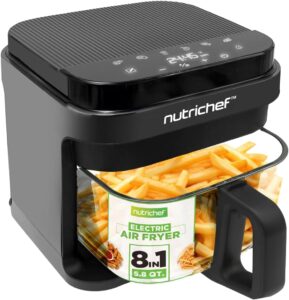 Nutrichef 5.8 Quart Air Fryer | 8-1...
