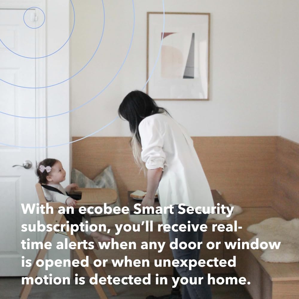 ecobee Comfort and Security Bundle, Smart Thermostat Premium & SmartSensor | Built-in Alexa and Siri, Doorbell live view, Smoke alarm detection, Radar occupancy sensor, open and close notifications - Image 9