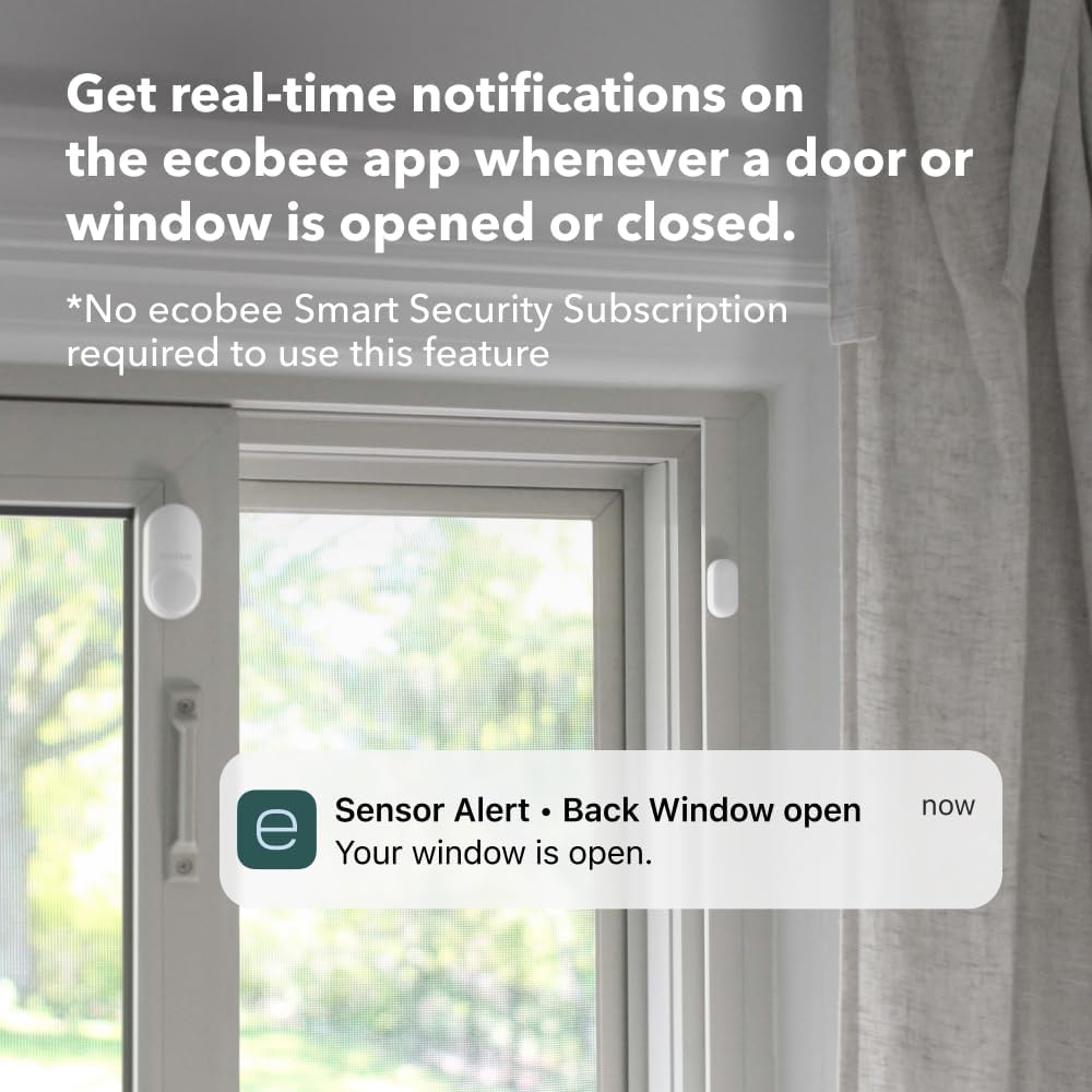 ecobee Comfort and Security Bundle, Smart Thermostat Premium & SmartSensor | Built-in Alexa and Siri, Doorbell live view, Smoke alarm detection, Radar occupancy sensor, open and close notifications - Image 10