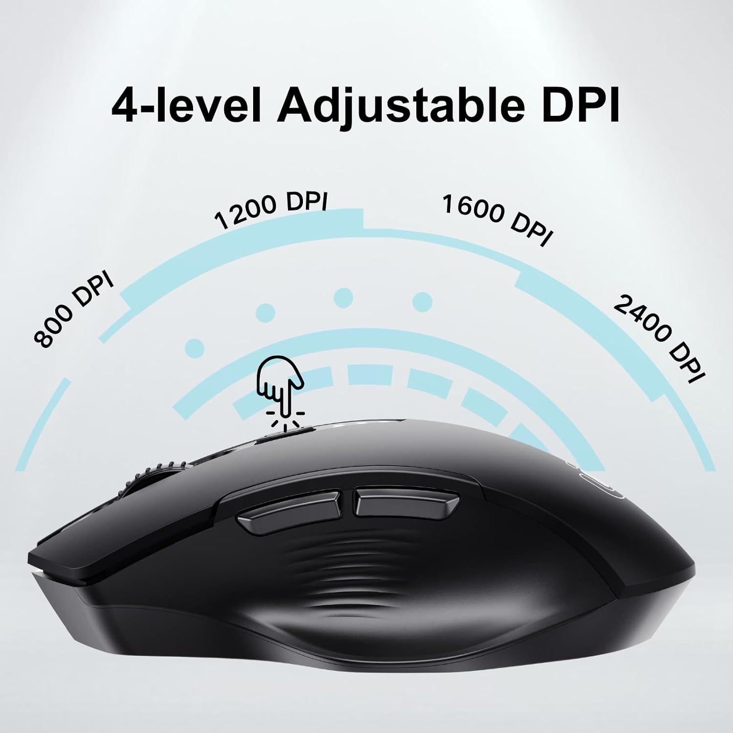 Uineer Wireless Mouse, 2.4GHz Rechargeable Computer Mouse, Battery Display - Image 4