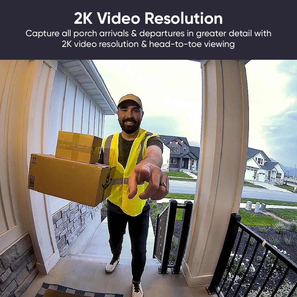 Wyze Video Doorbell v2, Wired, 2K Video, Two-Way Audio, Color Night Vision, Compatible with Alexa & Google Assistant, Black (Renewed) - Image 3