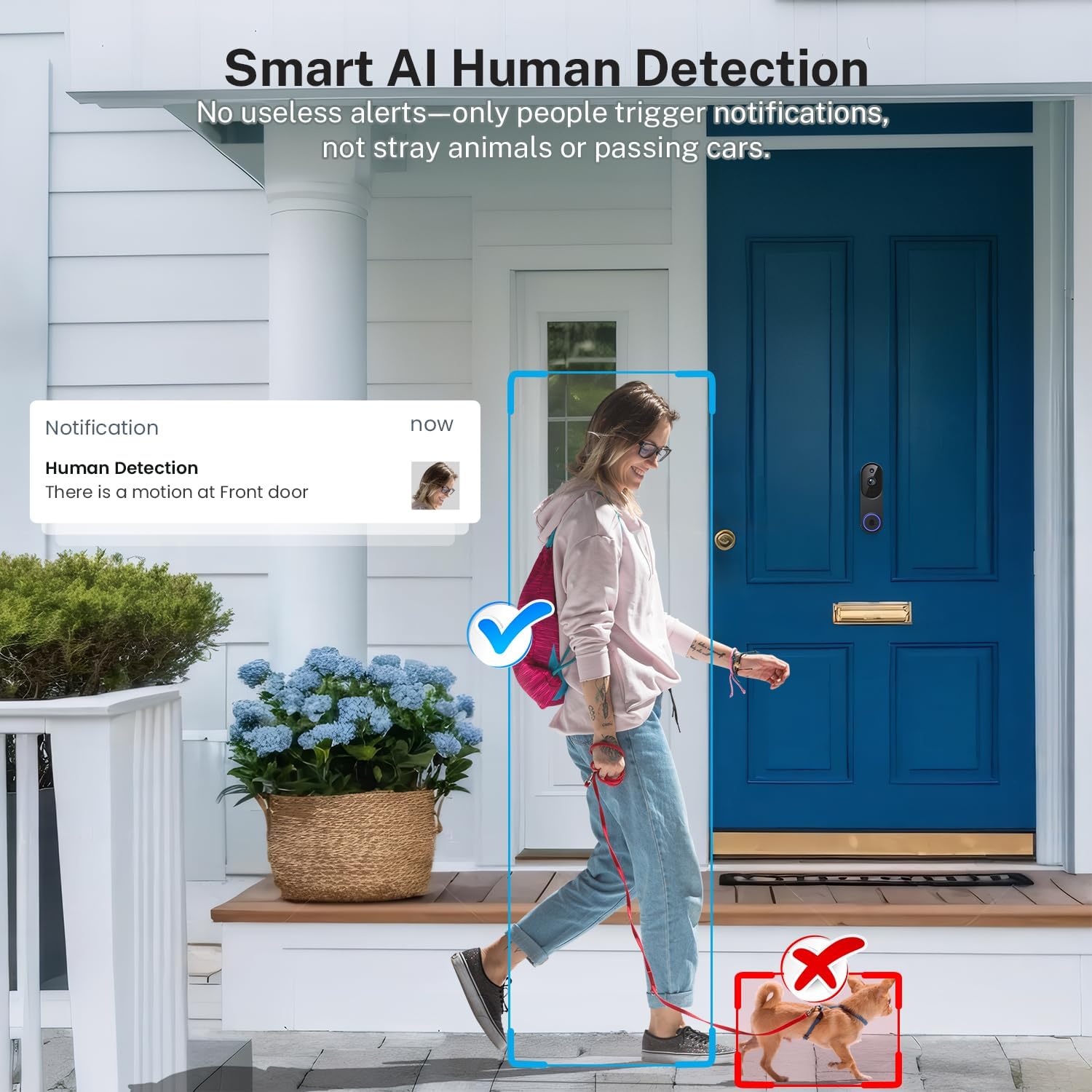 Orbitell 1080p Wireless Wi-Fi Video Doorbell Camera with Two Way Audio, Night Vision, Cloud Storage, Smart AI Motion Detection, Support 2.4GHz Wi-Fi only - Image 4