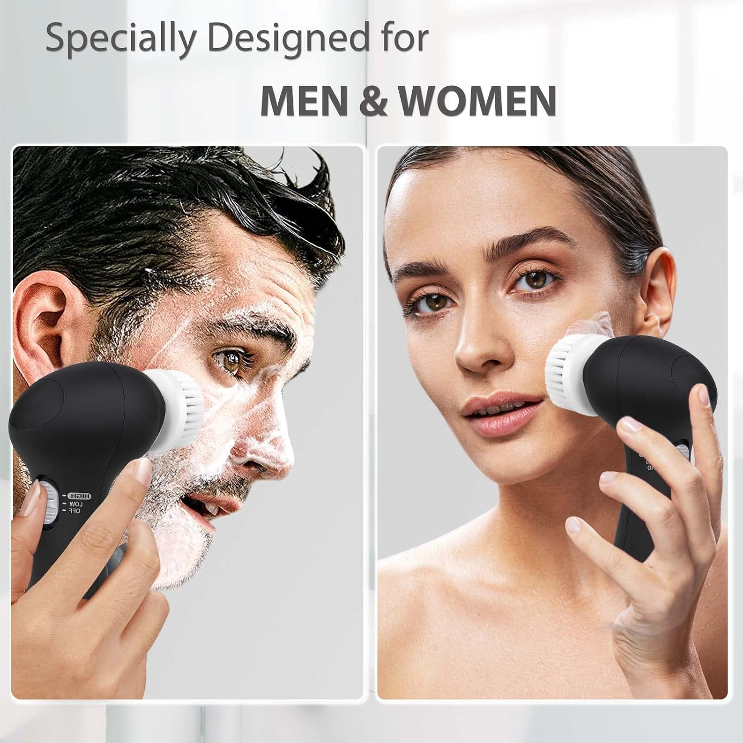 Facial Cleansing Brush Face Scrubber: CLSEVXY Electric Face Spin Cleanser Brushes with 6 Brush Heads for Deep Cleansing, Gentle Exfoliating, Removing Blackhead, Massaging - Image 4
