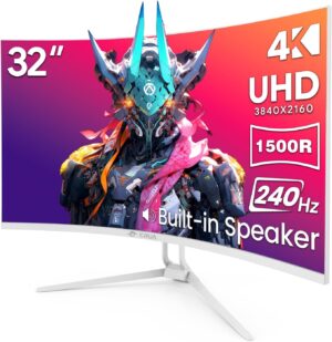 CRUA 32″ 4K 240Hz Curved Gami...