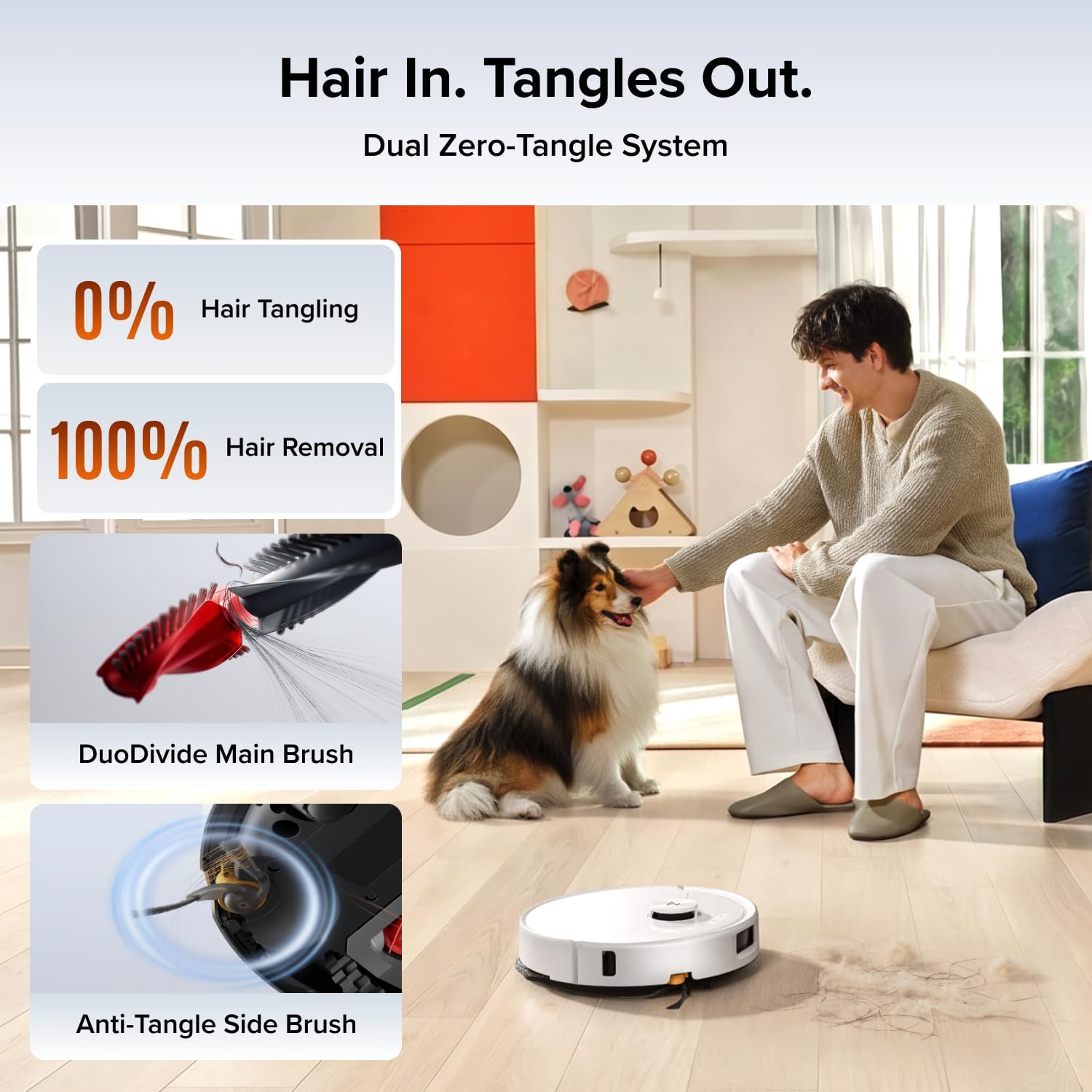 roborock 2026 New Qrevo 2 Pro Robot Vacuum and Mop, 20,000Pa Suction | FlexiArm Edge Mopping, Zero-Tangle, High-Temperature Mop Self-Cleaning, Smart Obstacle Avoidance, Auto Mop Removal, White - Image 4