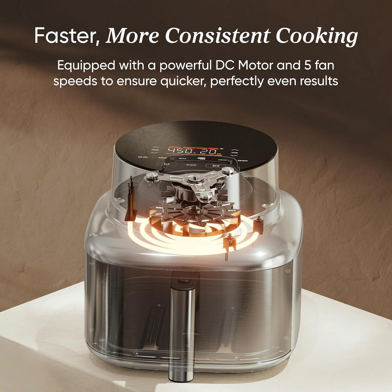 Cosori Iconic Stainless Steel Air Fryer, 6.5Qt, PFAS Free Ceramic Coating - Image 4