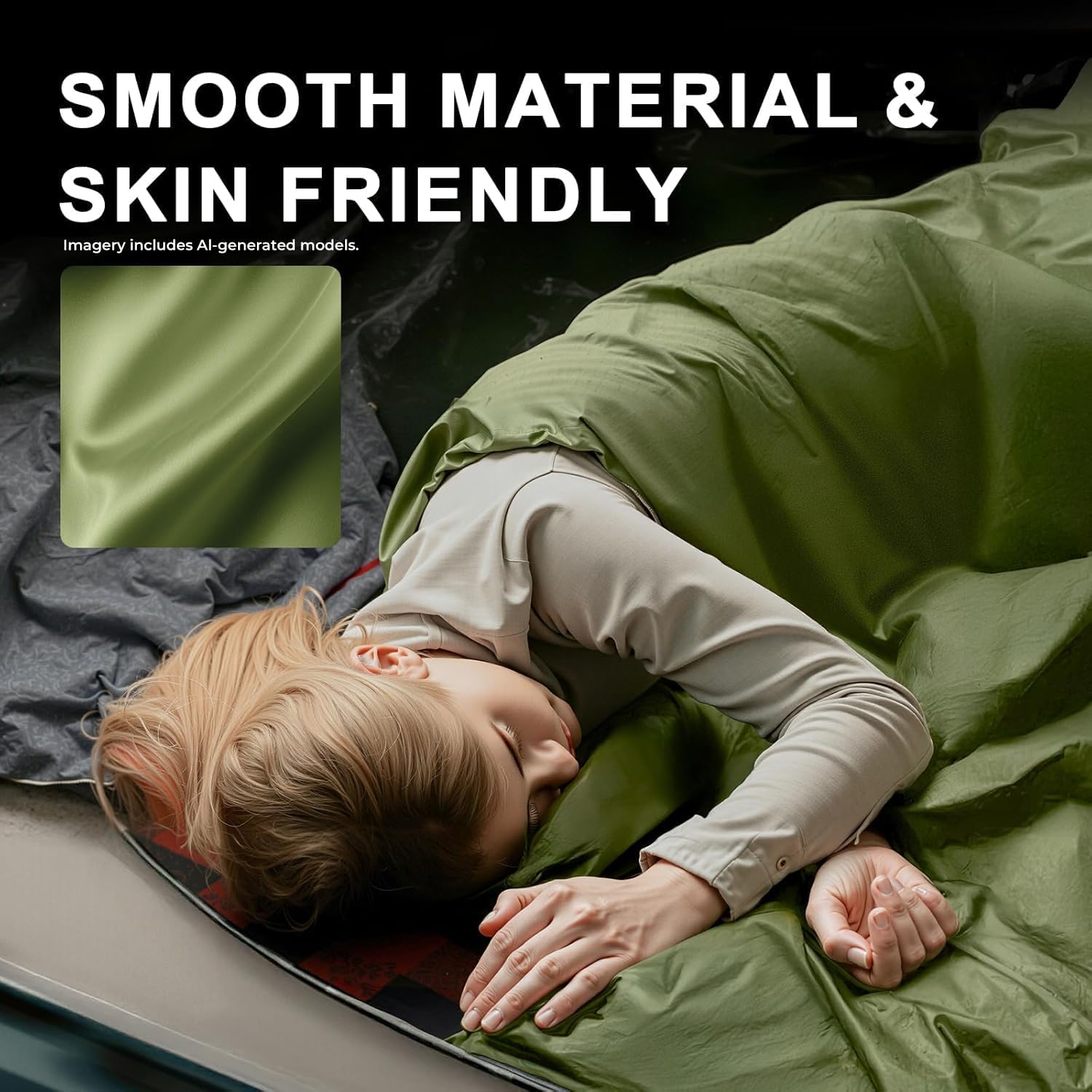Ultralight Warm Weather Sleeping Bag - Portable, Waterproof, Compact Lightweight, Comfort with Compression Sack - Great for Outdoor Camping, Backpacking & Hiking - Image 3