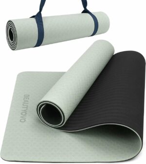 BEAUTYOVO Yoga Mat with Strap, 1/3 ...
