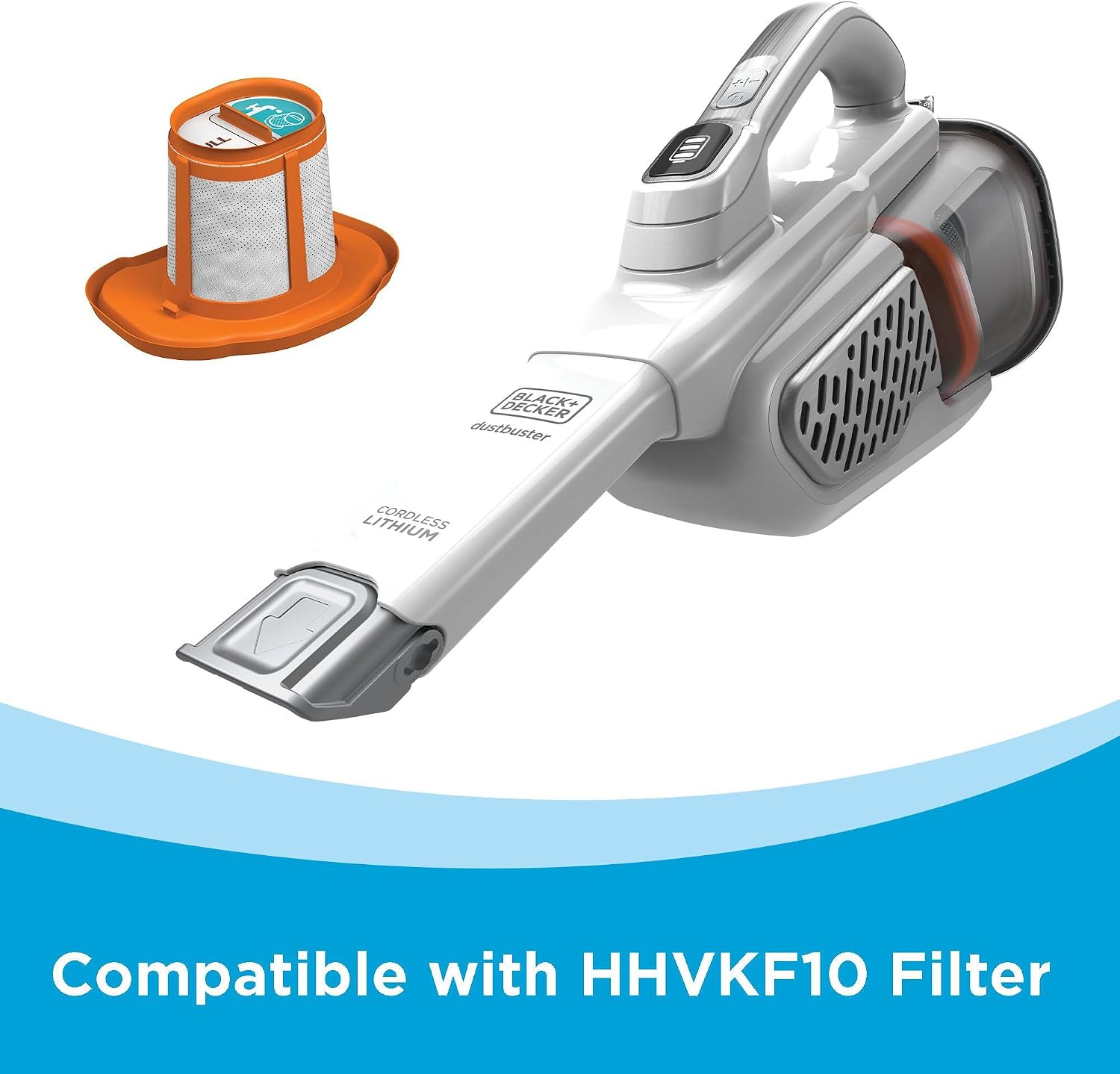 BLACK+DECKER Dust Buster Hand Held Vacuum Cordless Rechargeable, Portable Vacuum for Car, Extended Runtime, Powerful Suction, Extra Long Crevice Tool, AdvancedClean+ (HHVK320J10) - Image 2
