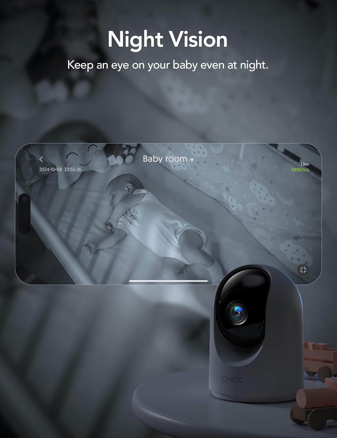 GNCC 5G Cameras for Home Security Indoor, Pet/Dog/Baby w Phone App, 4Pcs - Image 5