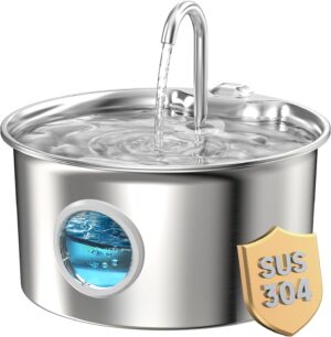 Cat Water Fountain Stainless Steel:...