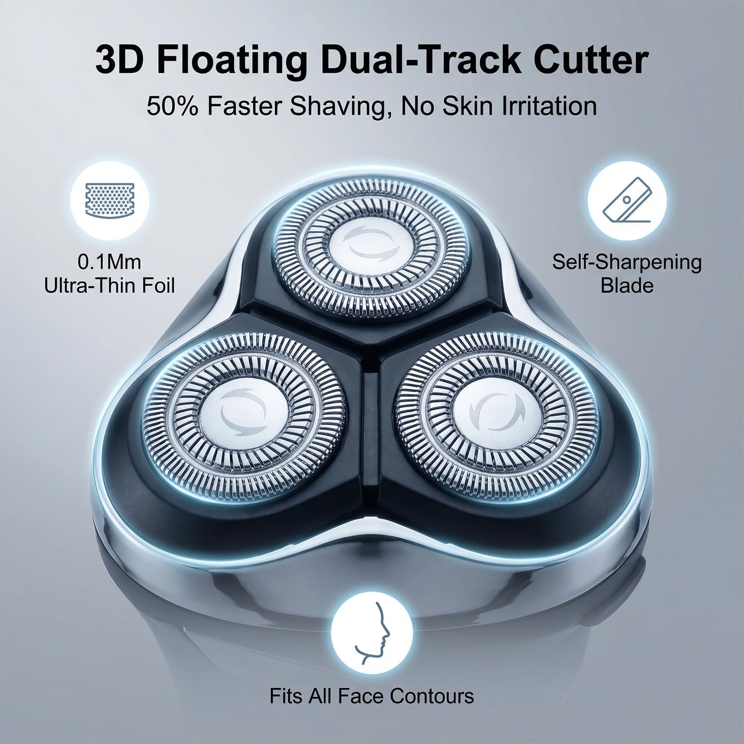 Electric Razor for Men, 2026 Upgraded Electric Shavers for Men, USB-C Rechargeable, Wet & Dry Shaver with Pop-up Trimmer and Travel Case (Gunmetal) - Image 3