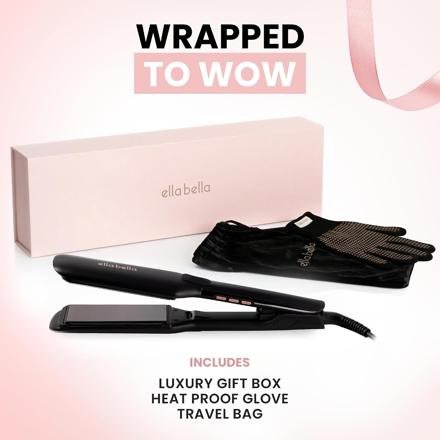 ELLA BELLA® Titanium Flat Iron Hair Straightener Large with Infrared - Image 5