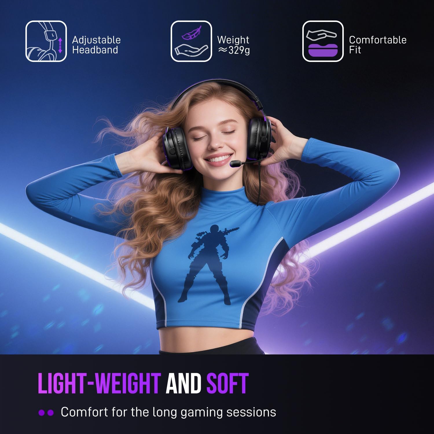 FIFINE H9 Wired Gaming Headset with Microphone, 3.5mm and USB Connectivity | 50mm Drivers, 7.1 Surround Sound, Lightweight, Soft Ear Cusion, Detachable Boom Mic, USB Control Box, for PC, Xbox, PS4/5 - Image 7