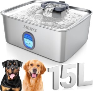 SIBAYS 4Gal/15L Large Dog Water Fou...