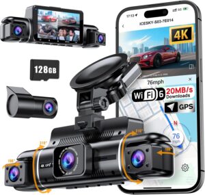 Icesky 4K Dash Cam Front and Rear L...
