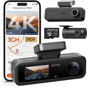 70mai 4K Dash Cam Front and Rear In...
