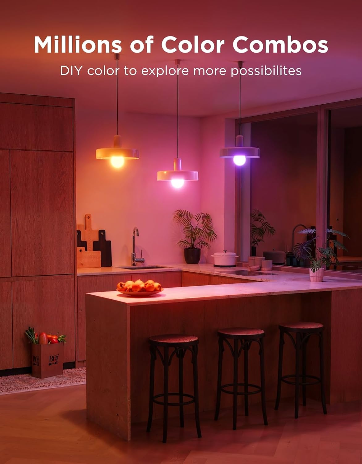 Govee Smart Light Bulbs, A19 Color Changing Light Bulb, 800 LM, E26 Base | Works with Matter, Alexa and Google Assistant, 16 Million Colors RGBWW, WiFi & Bluetooth LED Light Bulbs, Music Sync, 4 Pack - Image 2