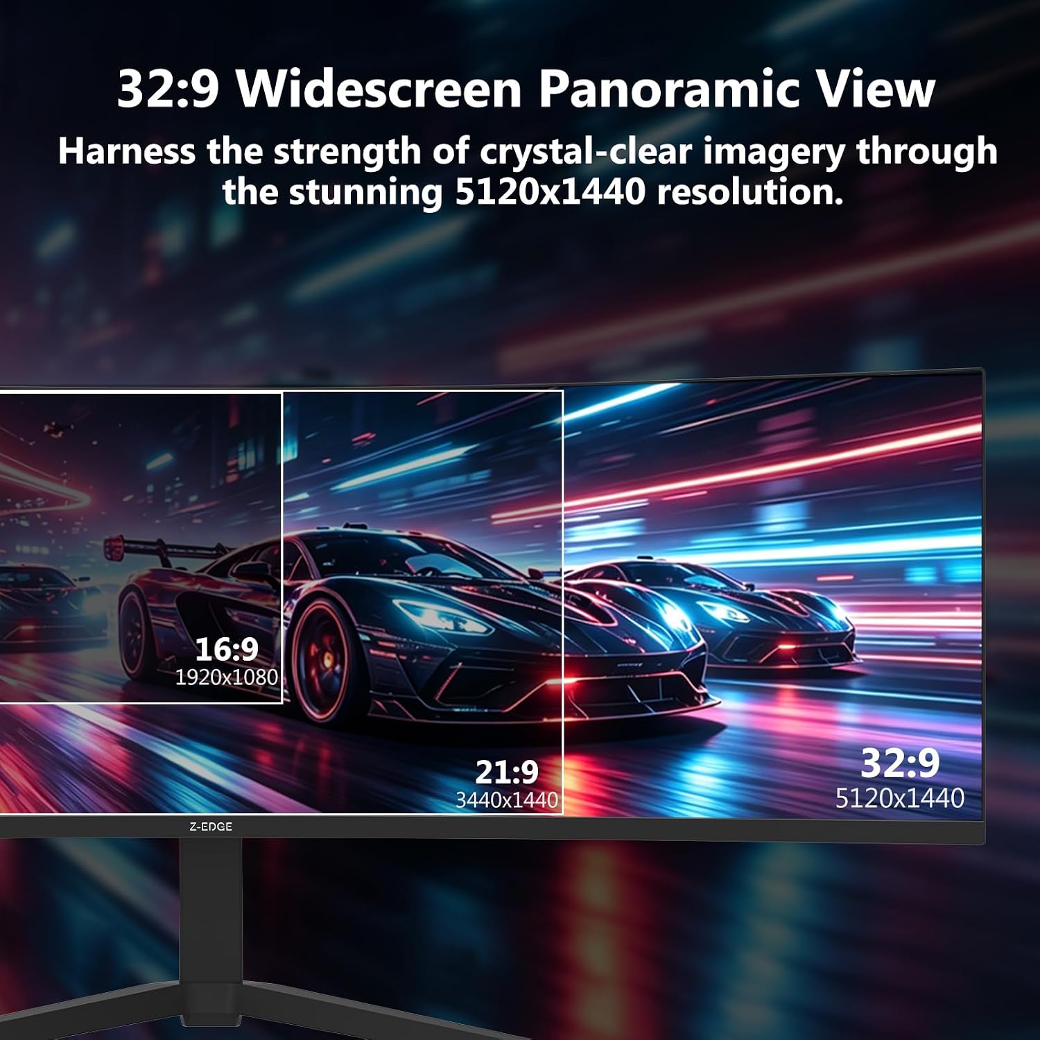 Z-Edge 49 inch Ultrawide Curved Computer Monitor, DQHD 5120x1440, 165Hz - Image 3