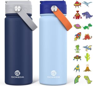 GoKEDA 18oz Kids Water Bottle, 2 Pa...