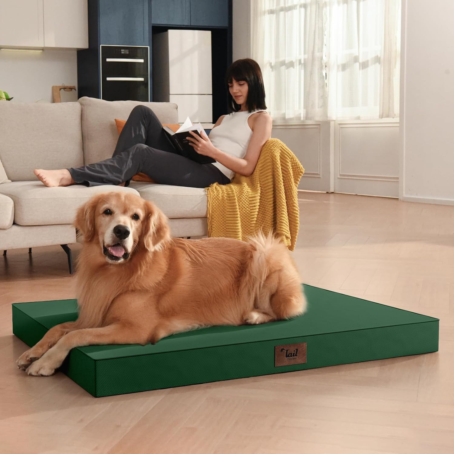 Outdoor Extra Large Dog Bed XXL for Giant Breed Dogs | Egg Crate Orthopedic Foam, Fits 48x30 Crates, TPU Waterproof Layer, Machine Washable 1680D Oxford Cover, Up to 110 lbs - Image 5