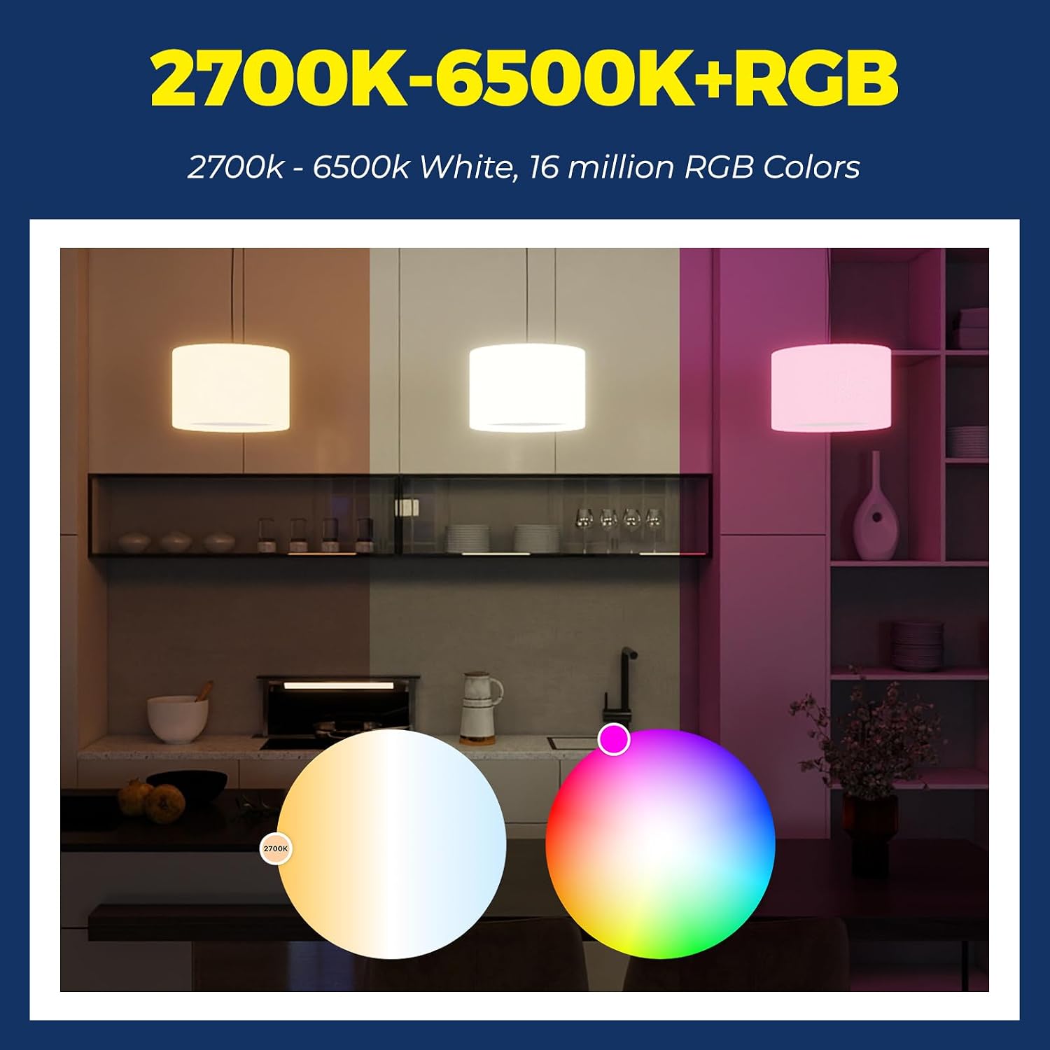 Lightinginside Smart Light Bulb Work with Alexa/Google Home/SmartLife, 4PCS | CRI>90, No Hub Required, 60W RGBCW Color Changing Light Bulbs, 800LM 9W Smart Bulb, 2.4G WiFi & BLE A19 E26 Bulb, ETL Listed - Image 5