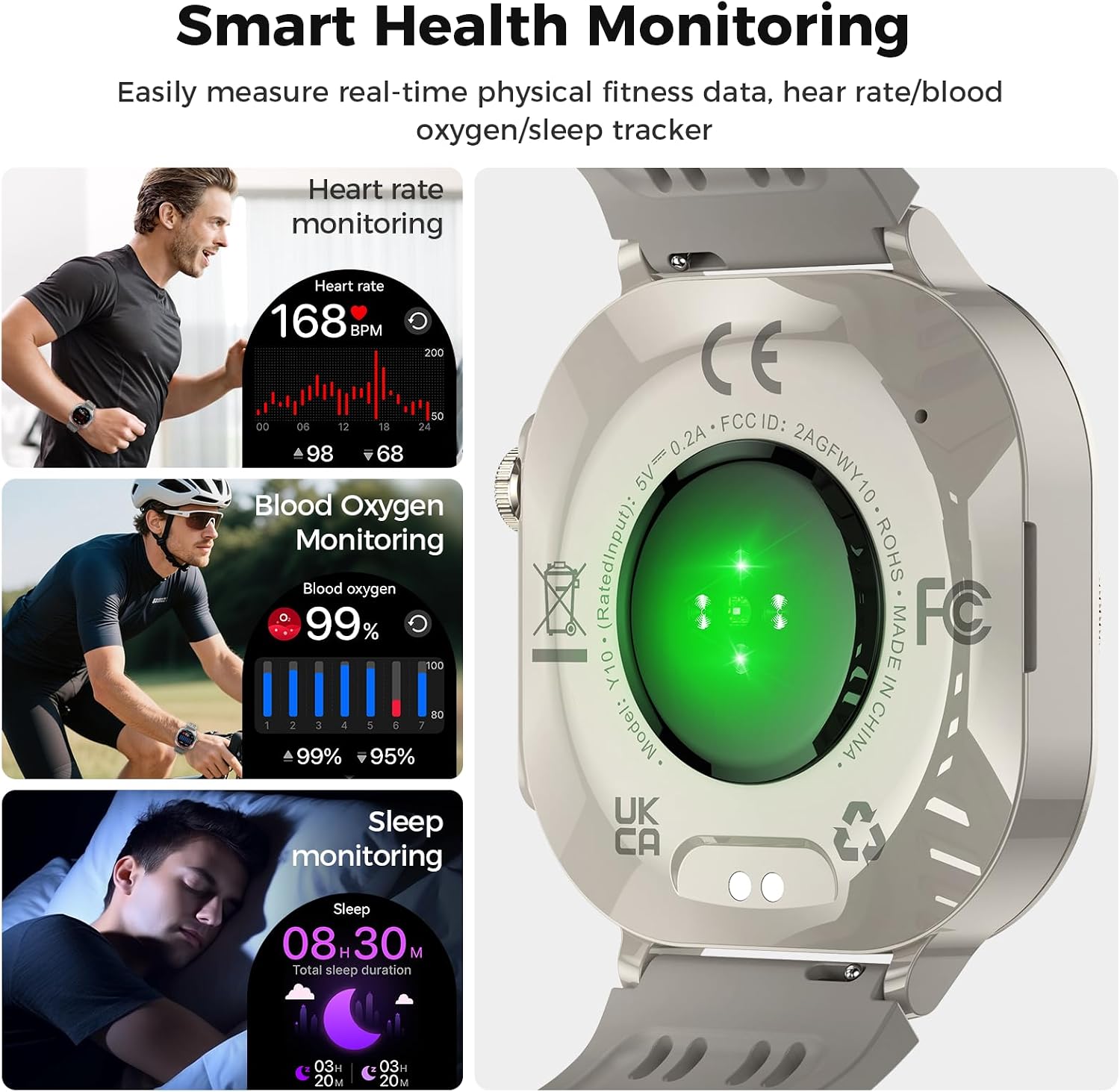 Smart Watch, 1.43" Bluetooth 5.4 Call Military Smartwatch for Men Women, 130+ Sports Modes, 60+Days Flashlight, 24/7 Heart Rate/Sleep Monitor, IP68 Waterproof Fitness Watch Tracker for Android iOS - Image 5