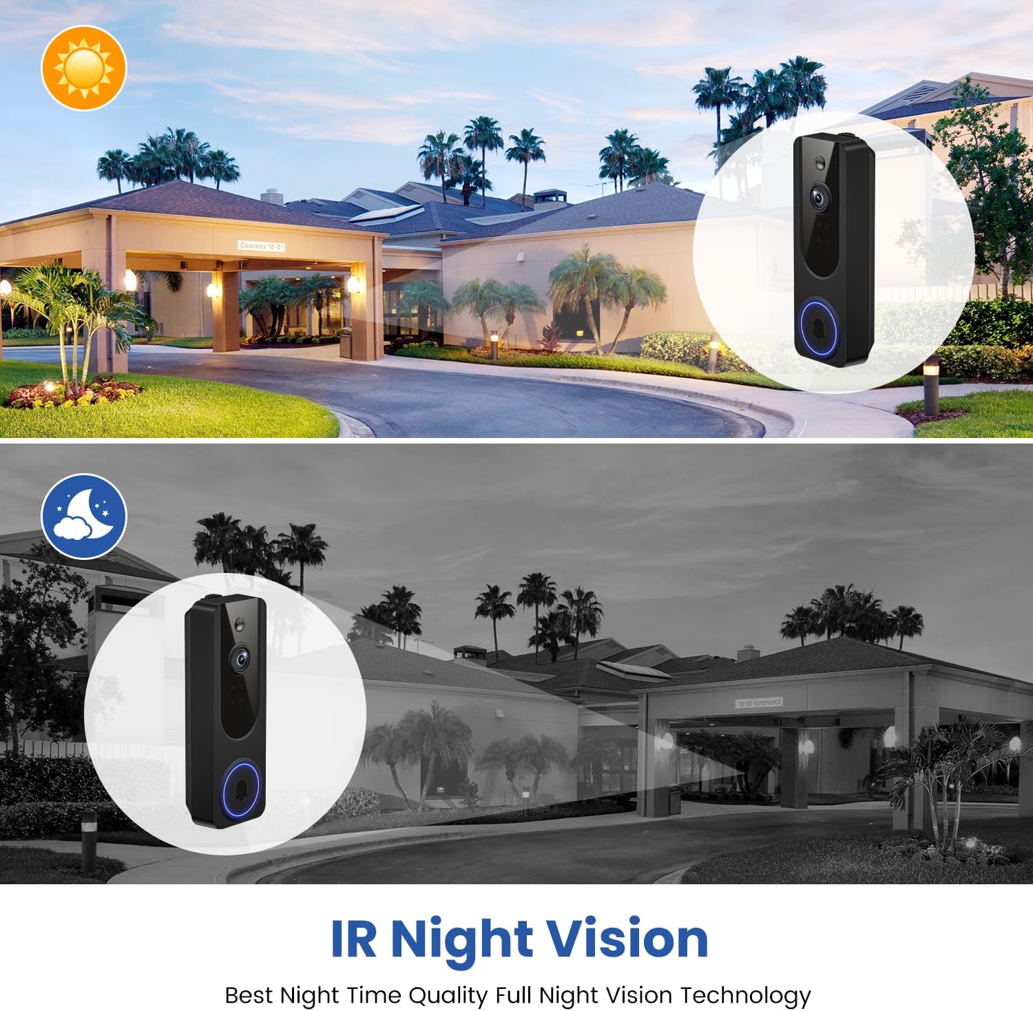 1080p WiFi Video Doorbell Camera Wireless, Battery Powered, AI Human and Motion Detection, 2 Way Talk, Night Vision, Cloud Storage, 2.4G WiFi Only, Indoor/Outdoor Surveillance - Image 5