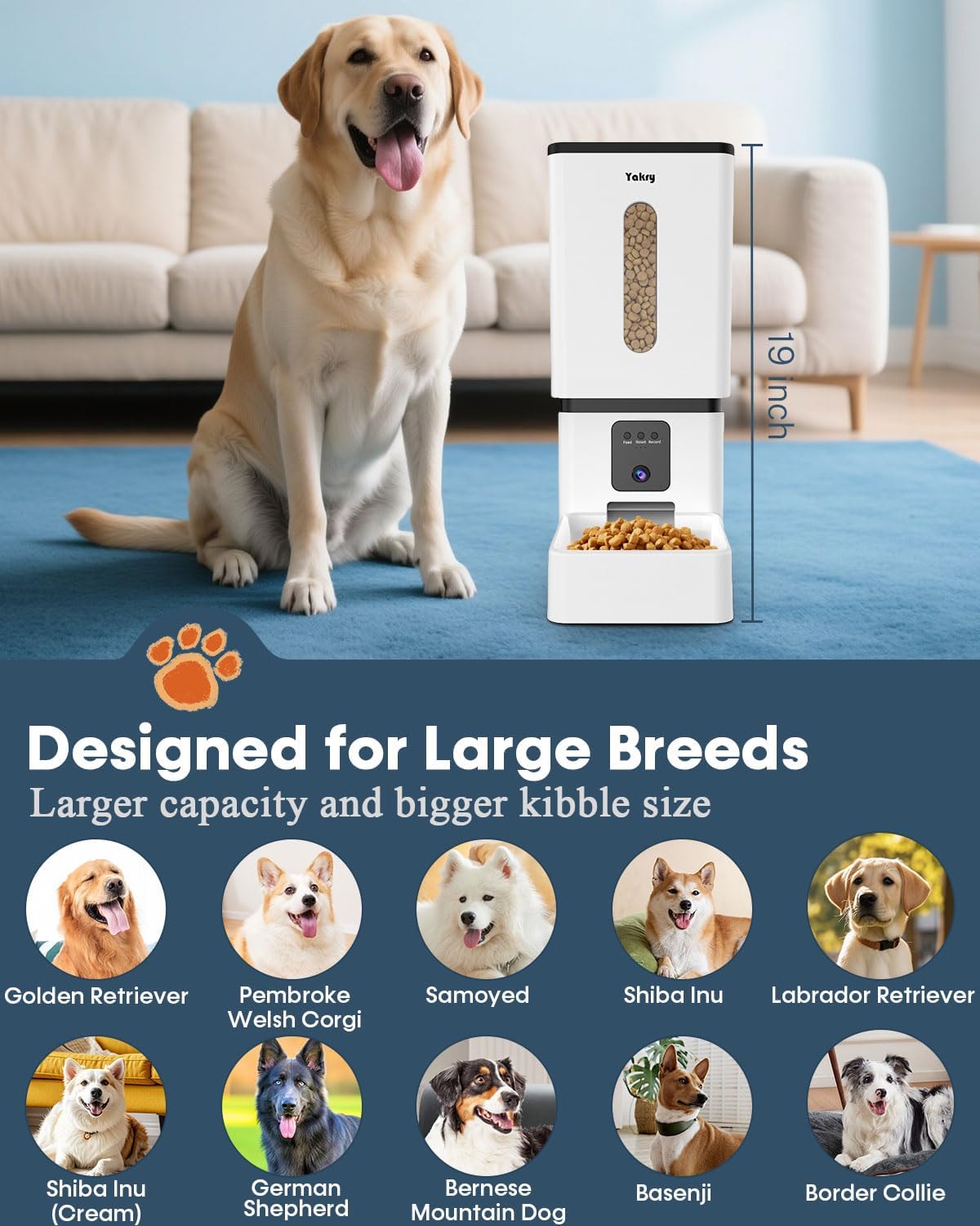 Automatic Dog Feeder Large Breed: 12L/50 Cup Capacity for Kibble up to 20mm - Image 7